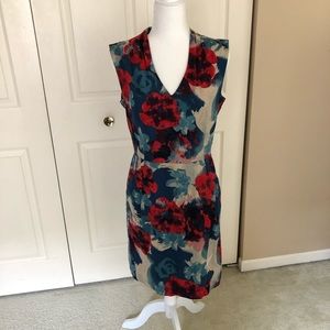 Ann Taylor Blue & Red Floral Dress - Sz. 8